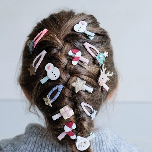 Karácsonyi mini  - 5 db-os hajcsat szett