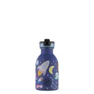 24Bottles - Kids Urban - Rozsdamentes acél kulacs szívószálas kupakkal - 250 ml - Space Friends