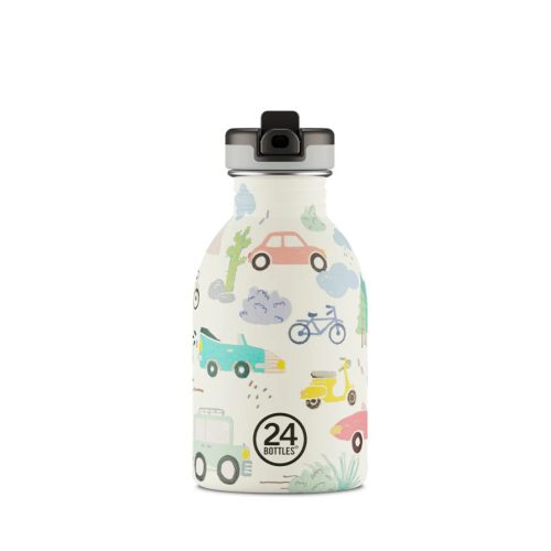  24Bottles - Kids Urban - Rozsdamentes acél kulacs szívószálas kupakkal - 250 ml - Adventure Friends