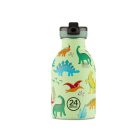 24Bottles - Kids Urban - Rozsdamentes acél kulacs szívószálas kupakkal - 250 ml - Jurassic Friends