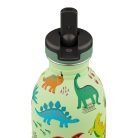 24Bottles - Kids Urban - Rozsdamentes acél kulacs szívószálas kupakkal - 250 ml - Jurassic Friends