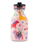 24Bottles - Kids Urban - Rozsdamentes acél kulacs szívószálas kupakkal - 250 ml - Magic Friends