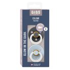 Bibs – Színes cumi – több méretben - grafit/ pasztellkék szett – éjszakai