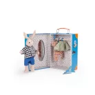 Moulin Roty - A nagy család -  Semjén nyuszi ruhásszekrény bőröndben 