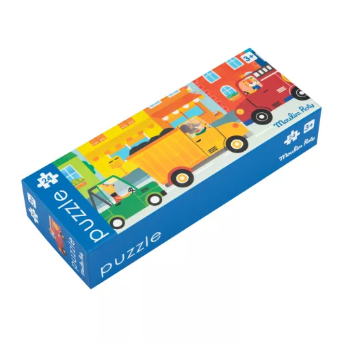 Moulin Roty - Vidámság -  Autós puzzle - kirakó (24 db-os)
