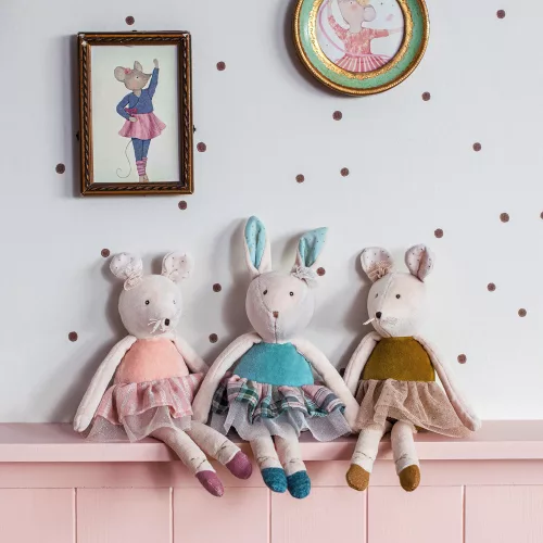 Moulin Roty - Tánciskola - Plüss egérke - rózsaszín