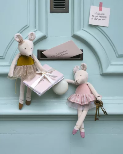 Moulin Roty - Tánciskola - Plüss egérke - rózsaszín