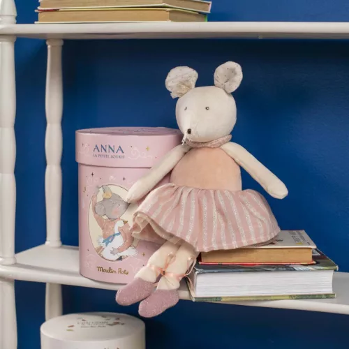 Moulin Roty - Tánciskola - Plüss egérke díszdobozban - 35 cm