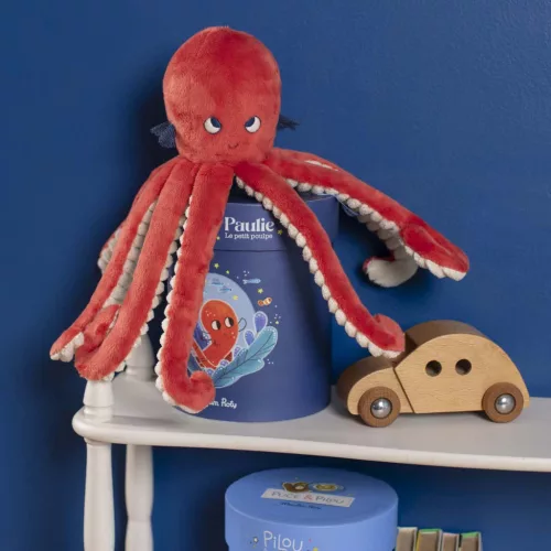 Moulin Roty - Pál polip kalandjai - Pál polip plüss díszdobozban (28 cm)