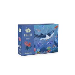   Moulin Roty - Pál polip kalandjai - sötétben világító kirakó, foszforeszkáló puzzle - A tenger alatt (24 db-os)