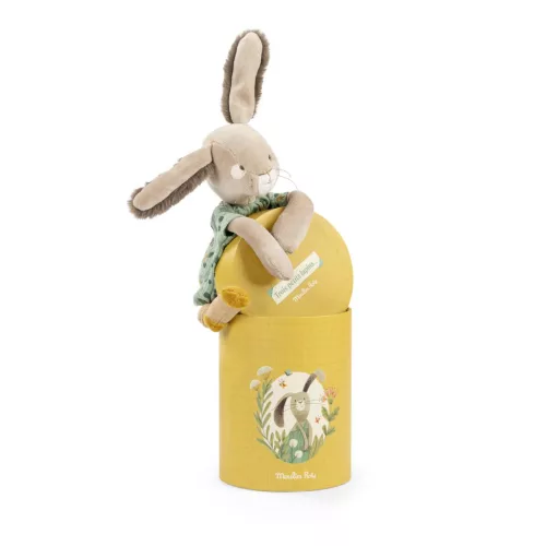 Moulin Roty - A három kisnyuszi - Plüss nyuszi díszdobozban- zsálya (34 cm)