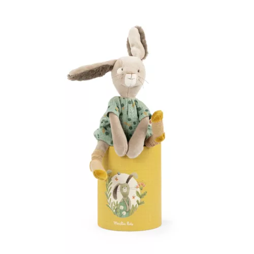 Moulin Roty - A három kisnyuszi - Plüss nyuszi díszdobozban- zsálya (34 cm)