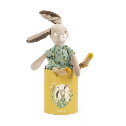 Moulin Roty - A három kisnyuszi - Plüss nyuszi díszdobozban- zsálya (34 cm)