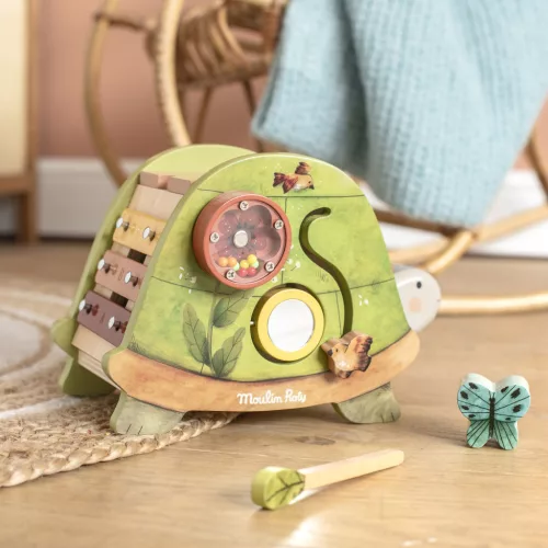 Moulin Roty - A három kisnyuszi - Fa készségfejlesztő játék - teknős