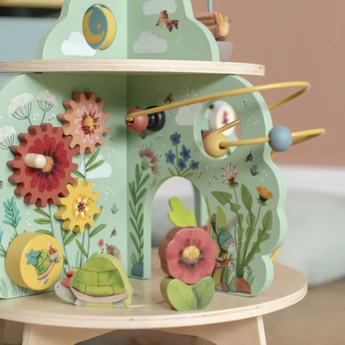 Moulin Roty - A három kisnyuszi - Fa készségfejlesztő játék - A kertben 