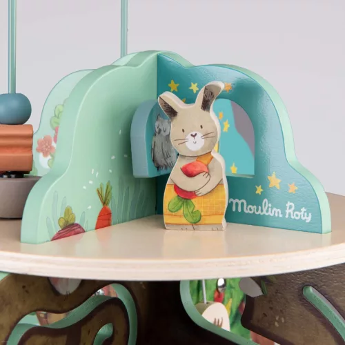 Moulin Roty - A három kisnyuszi - Fa készségfejlesztő játék - A kertben 