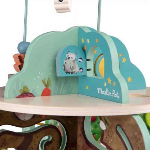 Moulin Roty - A három kisnyuszi - Fa készségfejlesztő játék - A kertben 