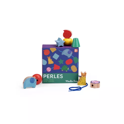 Moulin Roty - Kicsikék - Fa fűzős játék