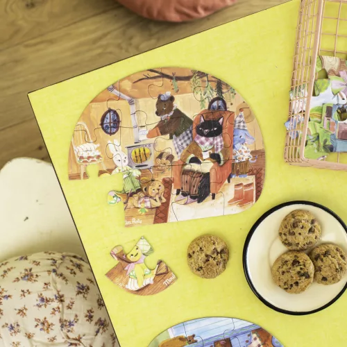 Moulin Roty - Aprócskák - Mini puzzle - kirakó (4x12 db-os) - Egy szép nap