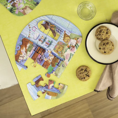 Moulin Roty - Aprócskák - Mini puzzle - kirakó (4x12 db-os) - Egy szép nap