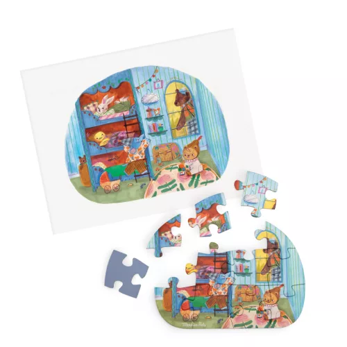 Moulin Roty - Aprócskák - Mini puzzle - kirakó (4x12 db-os) - Egy szép nap