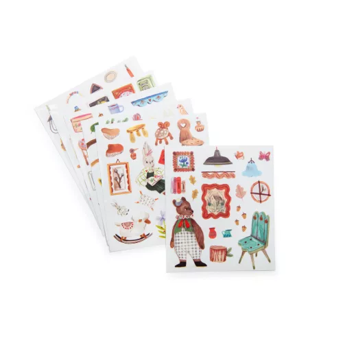 Moulin Roty - Aprócskák - Matricás színező album - 20 oldalas 