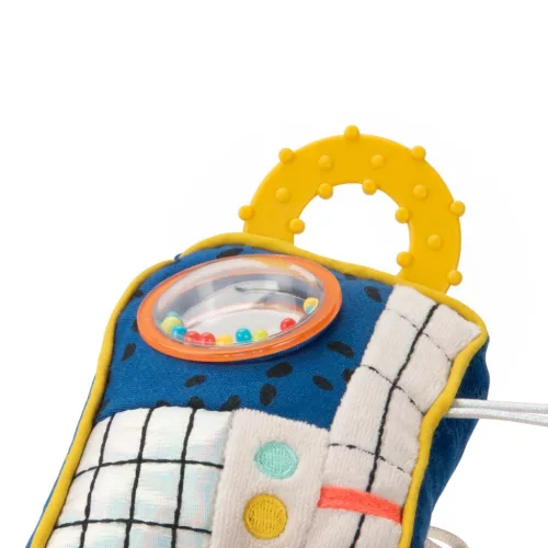 Moulin Roty - Pamacs és Pamut - Készségfejlesztő, fogalkoztató kis plüss rádió (16 cm)