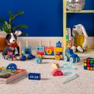 Moulin Roty - Pamacs és Pamut - Játékvonat építőelemekkel