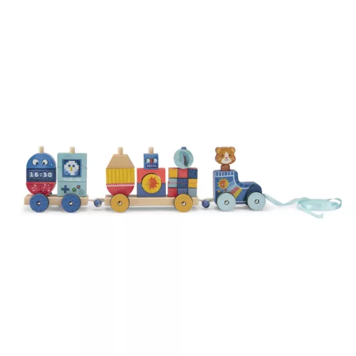 Moulin Roty - Pamacs és Pamut - Játékvonat építőelemekkel