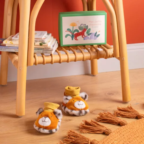 Moulin Roty - Az esőerdőben - Babacipő díszdobozban - Taigo leopárd