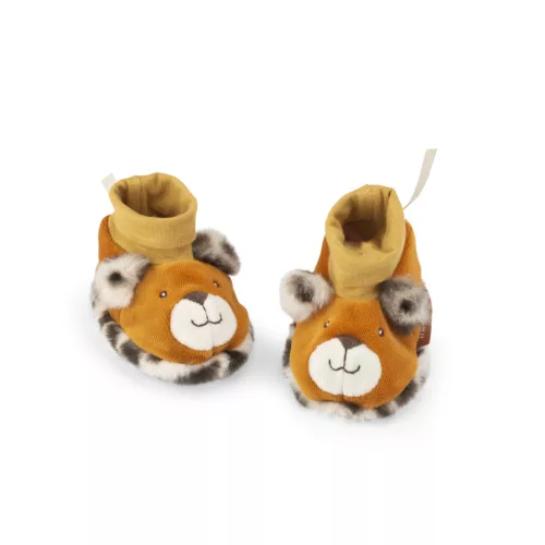 Moulin Roty - Az esőerdőben - Babacipő díszdobozban - Taigo leopárd