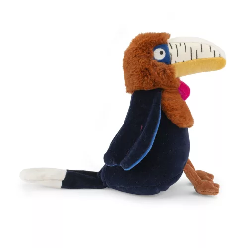 Moulin Roty - Az esőerdőben - Zenélő madár plüss - Litchi (25 cm)