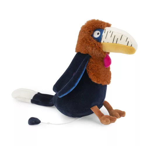 Moulin Roty - Az esőerdőben - Zenélő madár plüss - Litchi (25 cm)