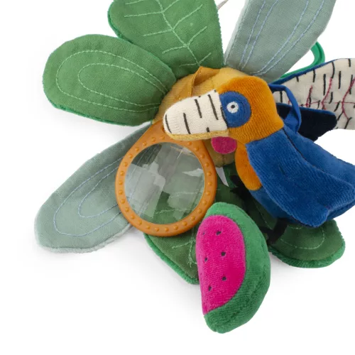 Moulin Roty - Az esőerdőben - Fellógatható készségfejlesztő - Virág 