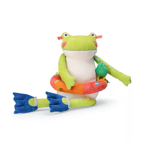 Moulin Roty - Békák a tavon - Készségfejlesztő, fogalkoztató nagy béka plüss (71 cm)