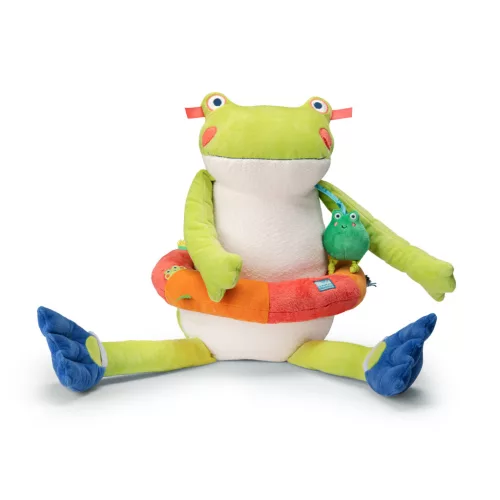 Moulin Roty - Békák a tavon - Készségfejlesztő, fogalkoztató nagy béka plüss (71 cm)