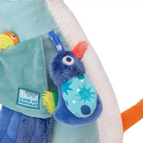 Moulin Roty - Békák a tavon - Készségfejlesztő, fogalkoztató nagy gém  plüss (56 cm)