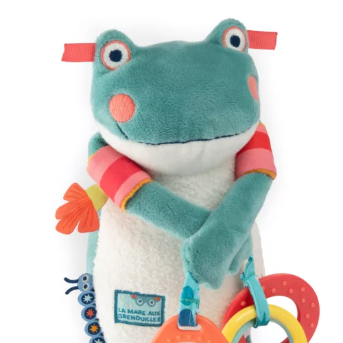 Moulin Roty - Békák a tavon - Készségfejlesztő, fogalkoztató béka plüss - Raul (34 cm)