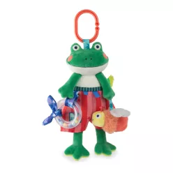   Moulin Roty - Békák a tavon - Fellógatható foglalkoztató kacsa plüss - Renáto (23 cm)