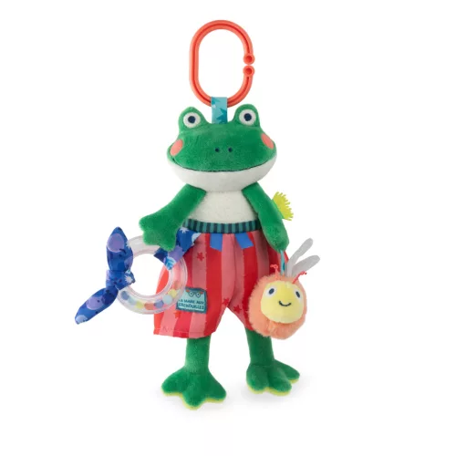 Moulin Roty - Békák a tavon - Fellógatható foglalkoztató kacsa plüss - Renáto (23 cm)