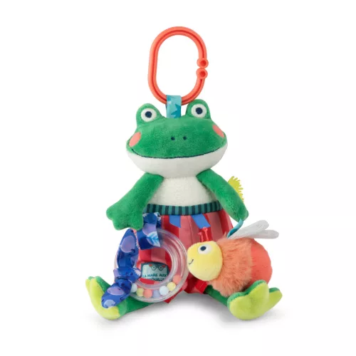 Moulin Roty - Békák a tavon - Fellógatható foglalkoztató kacsa plüss - Renáto (23 cm)