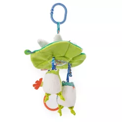   Moulin Roty - Békák a tavon - Fellógatható fogalkoztató tavirózsa plüss (27 cm)