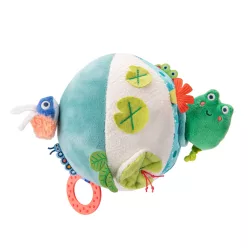   Moulin Roty - Békák a tavon - Plüss készségfejlesztő labda (16 cm)