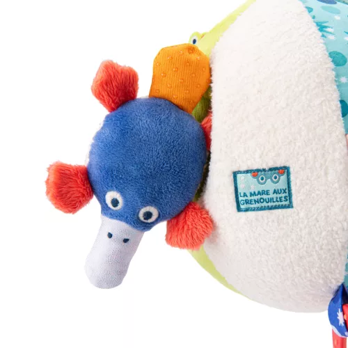 Moulin Roty - Békák a tavon - Plüss készségfejlesztő labda (16 cm)