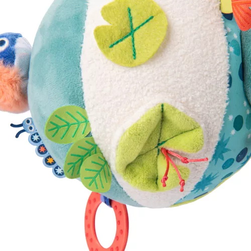 Moulin Roty - Békák a tavon - Plüss készségfejlesztő labda (16 cm)