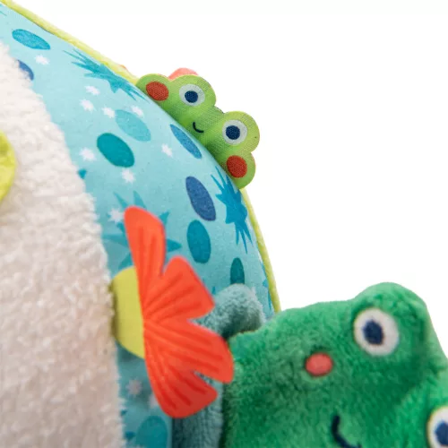Moulin Roty - Békák a tavon - Plüss készségfejlesztő labda (16 cm)