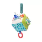 Moulin Roty - Békák a tavon - Fellógatható készségfejlesztőplüss  kocka  (15 cm)