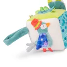 Moulin Roty - Békák a tavon - Fellógatható készségfejlesztőplüss  kocka  (15 cm)