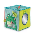 Moulin Roty - Békák a tavon - Készségfejlesztő plüss kocka 5 db plüss figurával (18 cm)