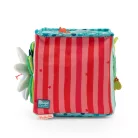 Moulin Roty - Békák a tavon - Készségfejlesztő plüss kocka 5 db plüss figurával (18 cm)